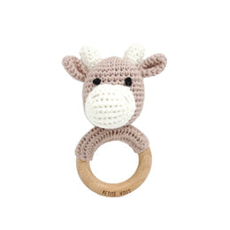 Crochet Ring Rattle - Jasper Cow