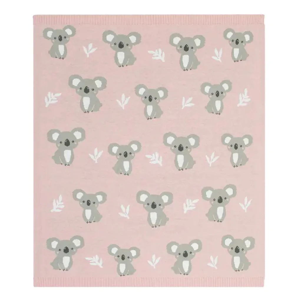 Cotton Knit Blanket- Koala