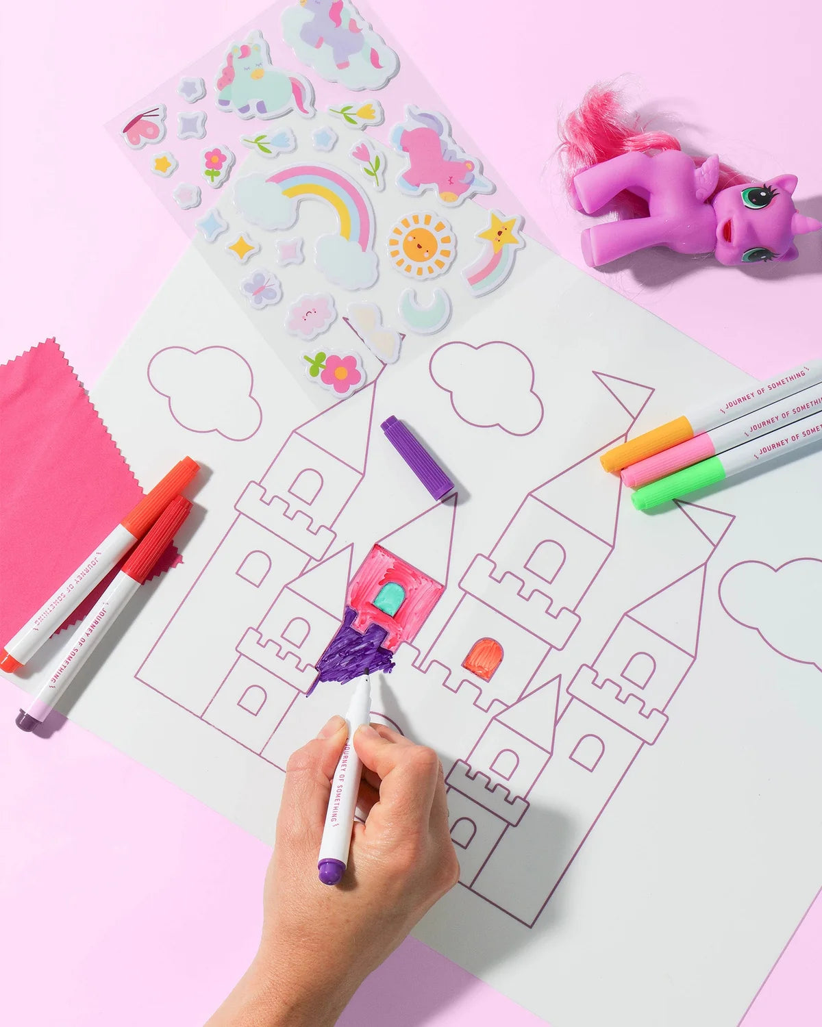 Wipeable Silicone Mat- Unicorn Castle