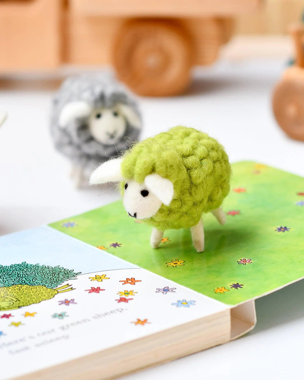 Felt Green Sheep Toy