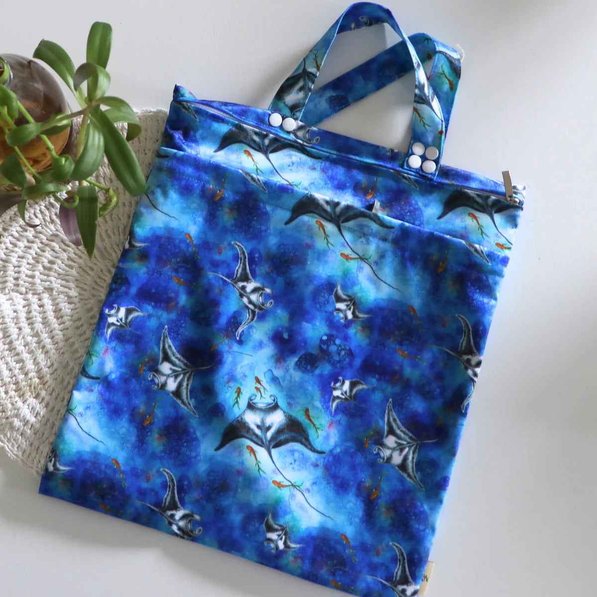 Premium Double Pocket Wet Bag - Manta Ray