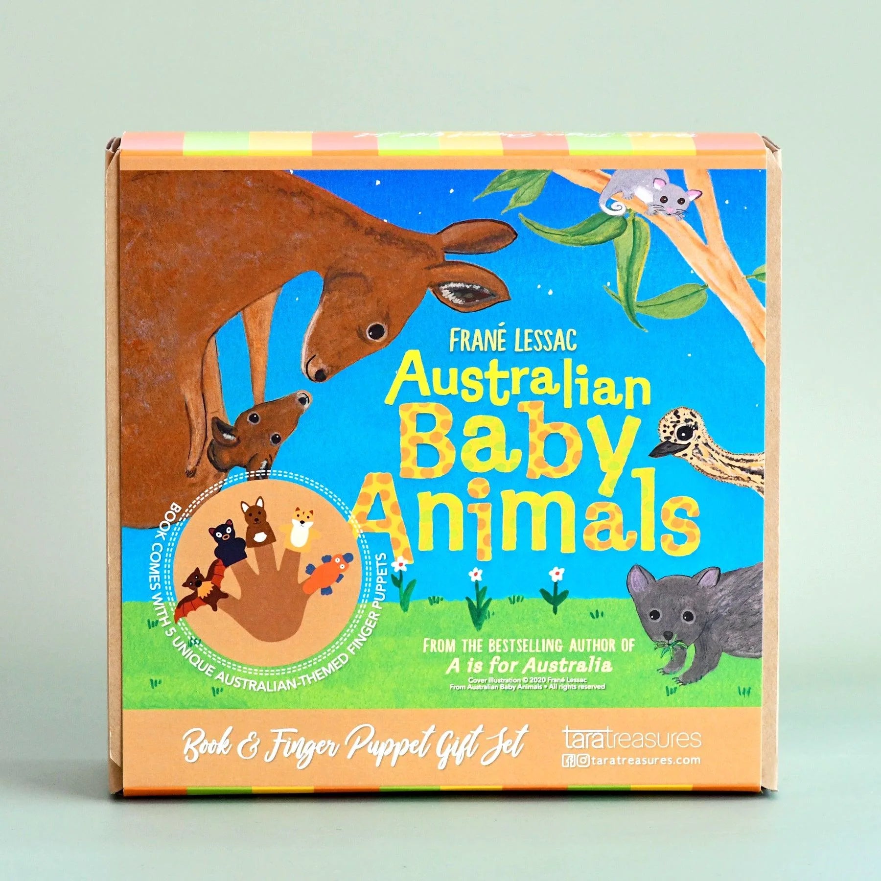 Australian Baby Animals by Frané Lessac - Book & Finger Puppet Set