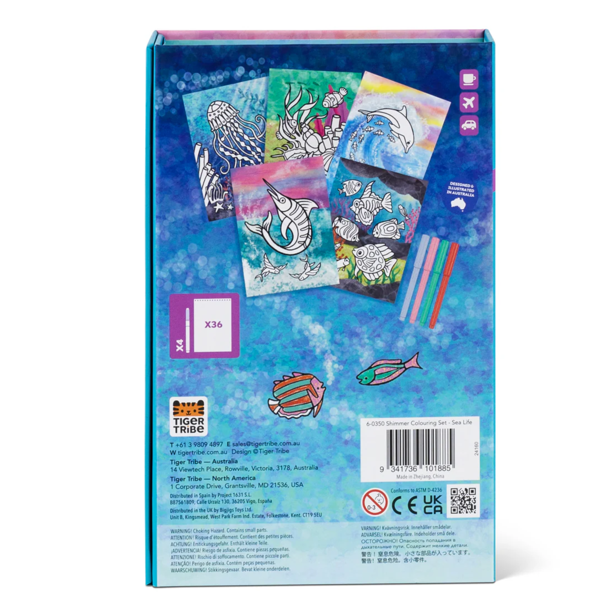 Shimmer Colouring Set - Sea Life