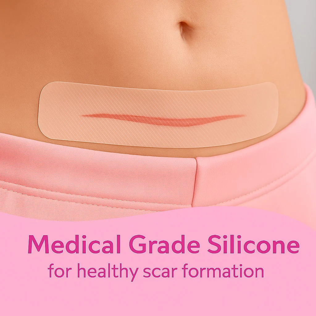Transparent C-Section Silicone Scar Strips - Pack of 6