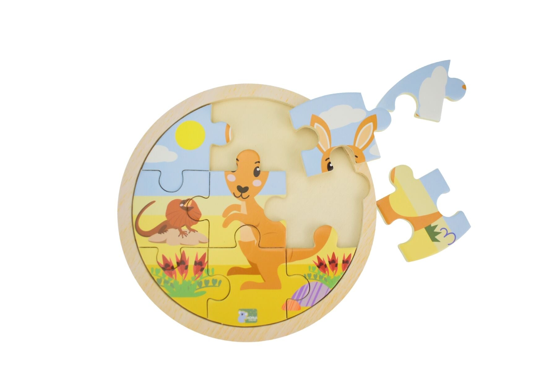Kangaroo Wooden Jigsaw Puzzle 9pcs