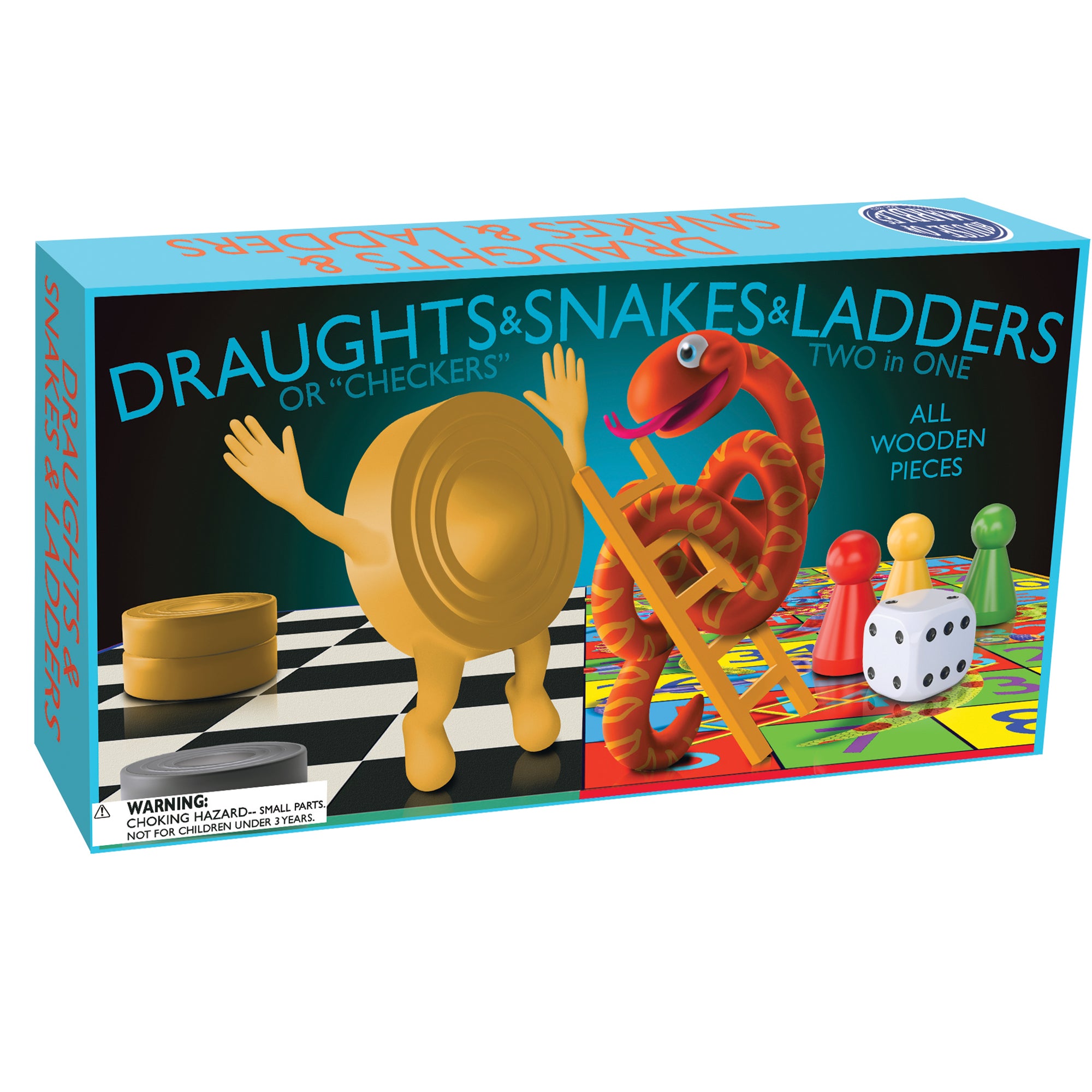 Draughts and Snakes & Ladders Board Game