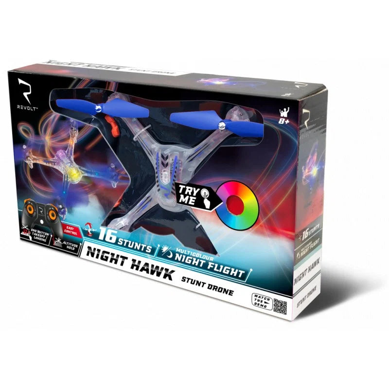 Revolt Radio Control Night Hawk Stunt Drone With 16 Stunts