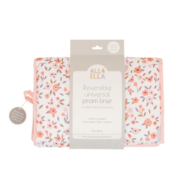 Reversible Pram Liner - Floral Bouquet