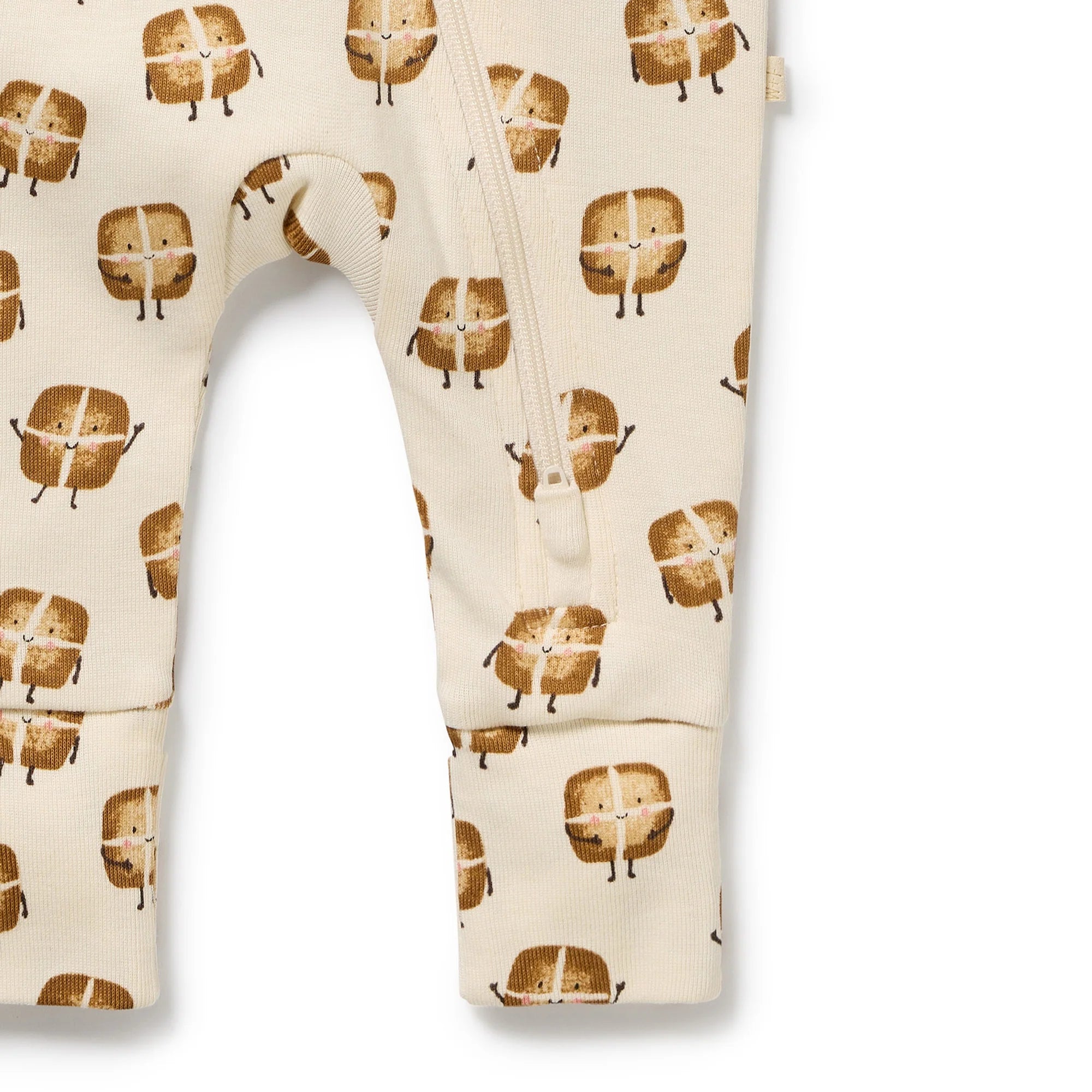 Hot Cross Buns Organic Zipsuit With Feet