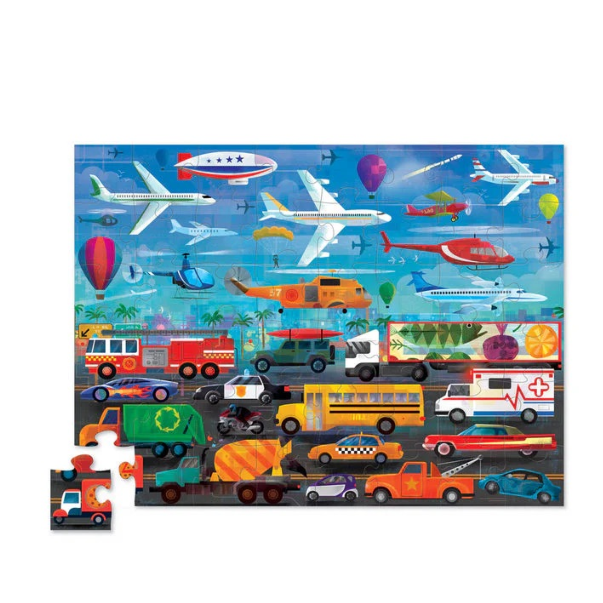 Above & Below Puzzle 48pc- Things that Go