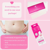 Transparent C-Section Silicone Scar Strips - Pack of 6