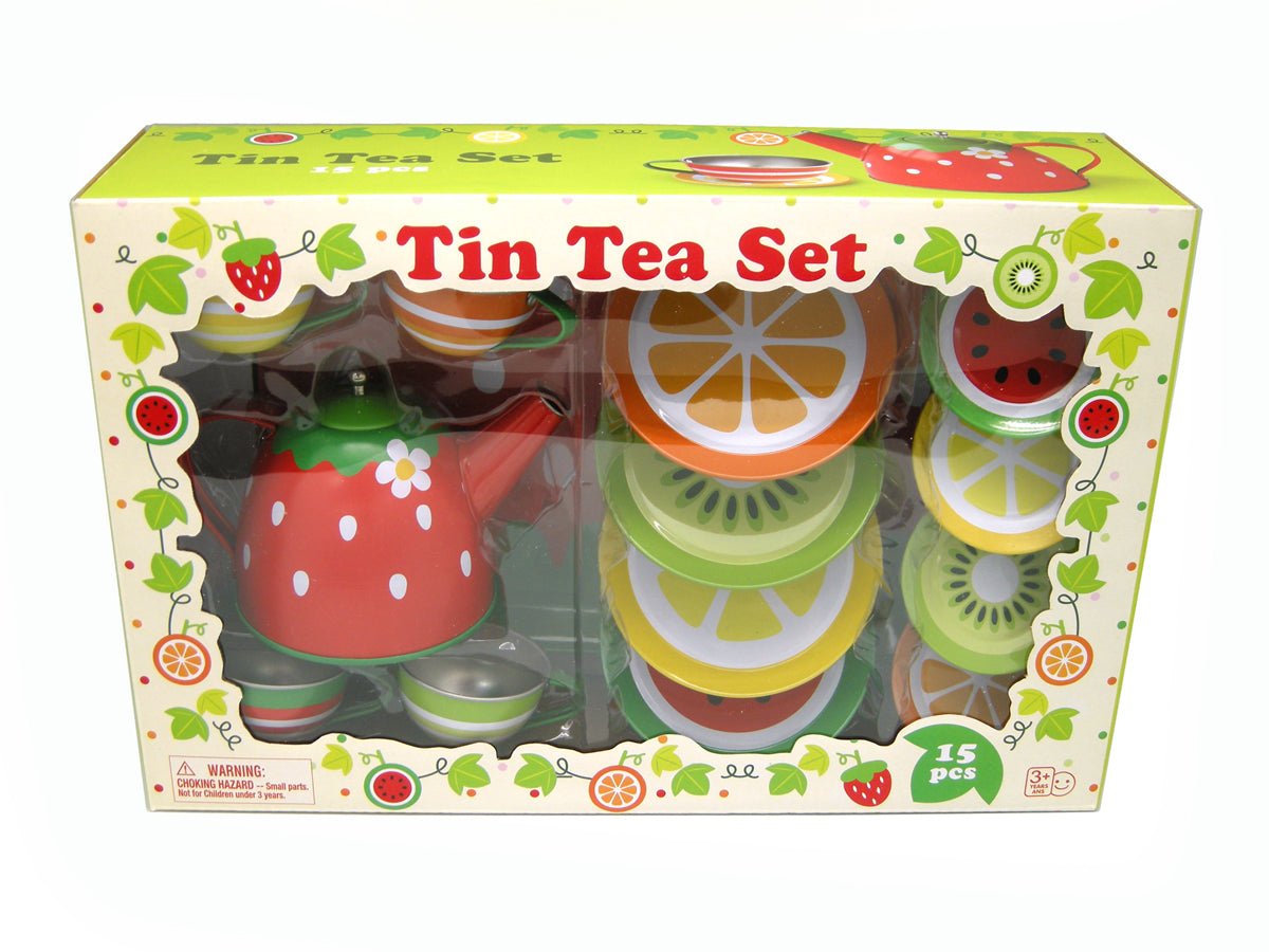 Tin Tea Set - Fruit 15 pc