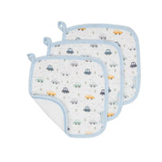 3 Pack Organic Wash Cloths- Beep Beep