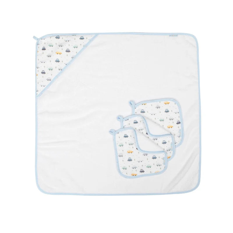 3 Pack Organic Wash Cloths- Beep Beep