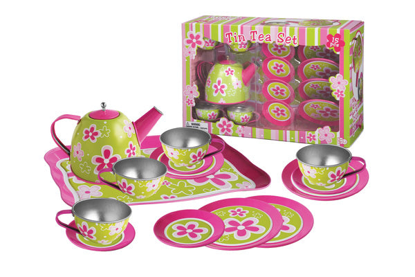 Lime Daisy Flower Tin Rea Set 15pcs