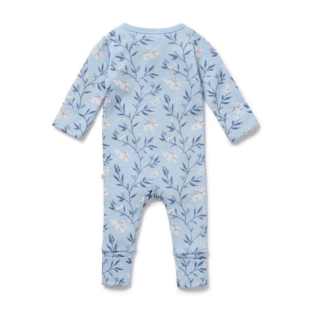 Bunny Whistle Organic Zipsuit With Feet