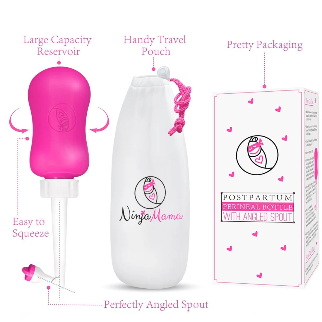 Postpartum Upside Down Peri Bottle (360ml) – Angled Perineal Care Bottle