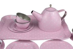 Pink Tin Tea Set in Suitcase - 15pc