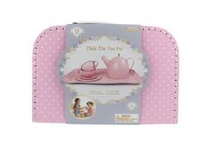 Pink Tin Tea Set in Suitcase - 15pc