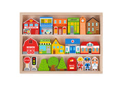 Town Play Set in Wooden Case