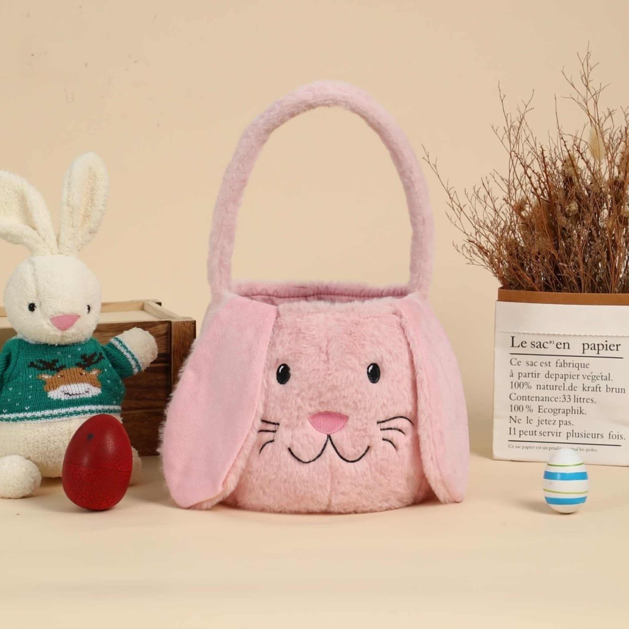 Easter Bunny Basket - Pink