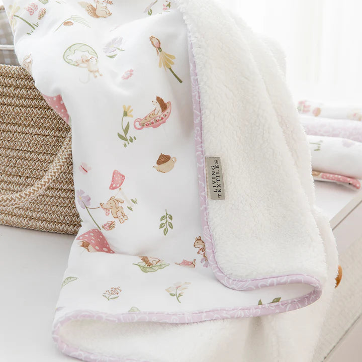 Jersey Sherpa Pram Blanket - Whimsical Wonderland