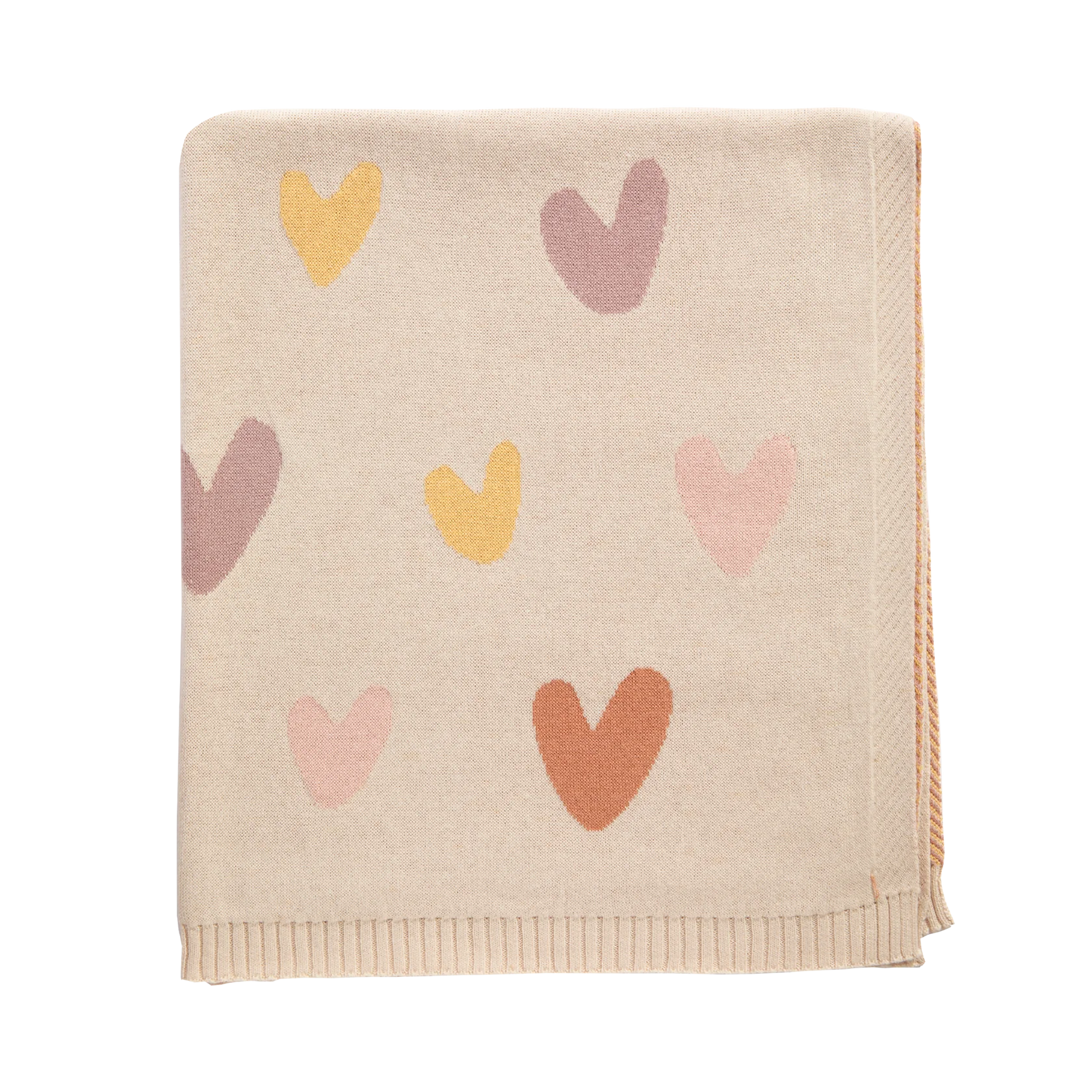 Cotton Knit Blanket - Bohemian Bliss/Hearts