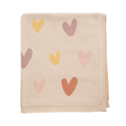 Cotton Knit Blanket - Bohemian Bliss/Hearts