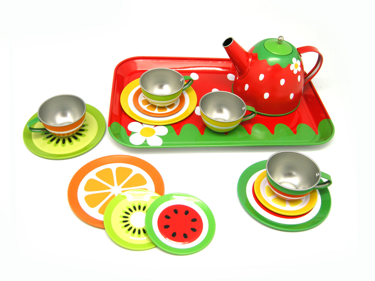 Tin Tea Set - Fruit 15 pc