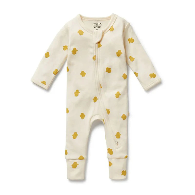 Little Chick Organic Zipsuit with Feet