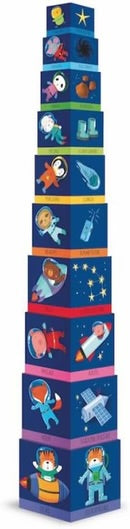 Edu Space Stacking Blocks & Book Set