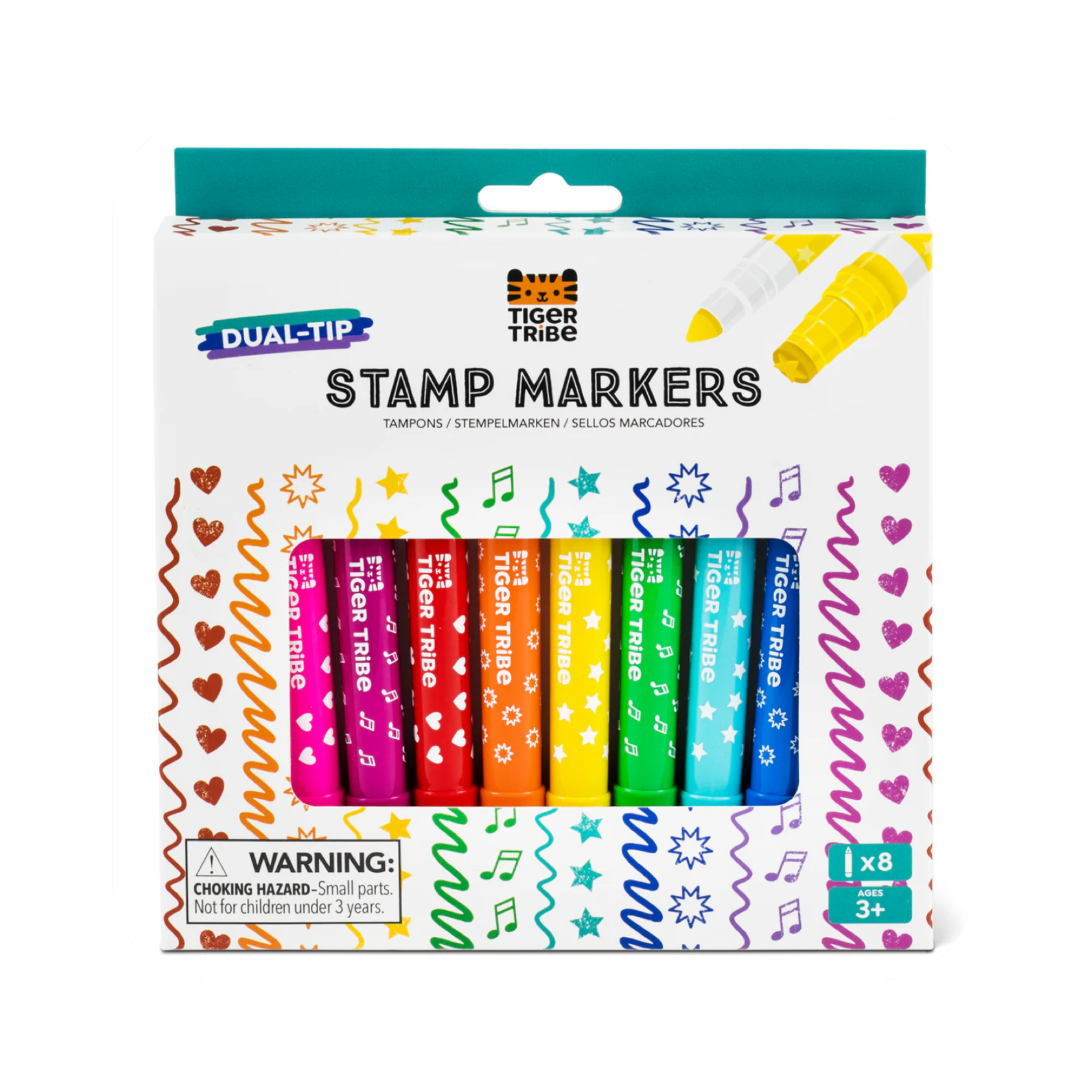 Dual tip stamp markers