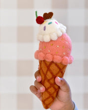 Felt Neapolitan (Harlequin) Ice Cream
