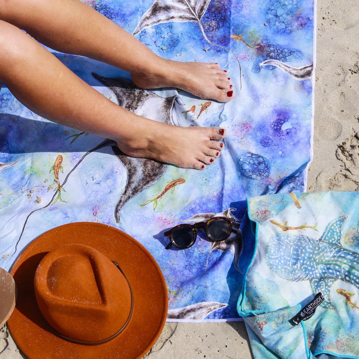 Sand Free Beach Towel - Manta’s Mantra - Large