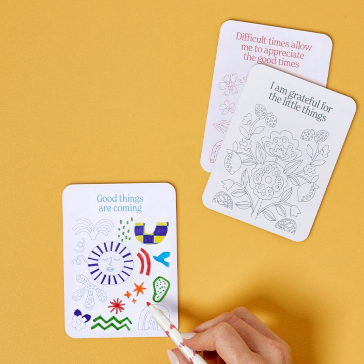 Colour your own Affirmation Cards