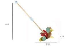 Push Along Wooden Mallard Duck