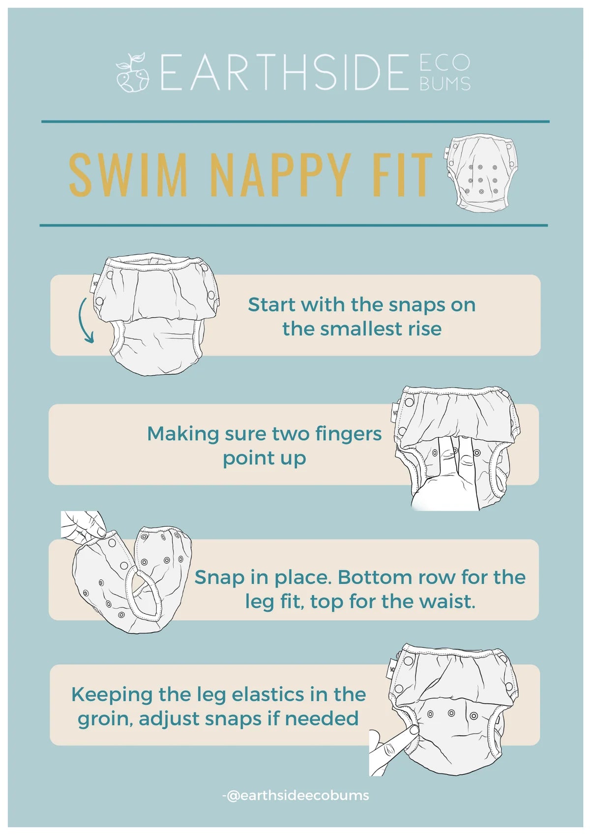 Reusable Swim Nappy OSFM - Water