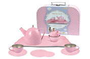 Pink Tin Tea Set in Suitcase - 15pc