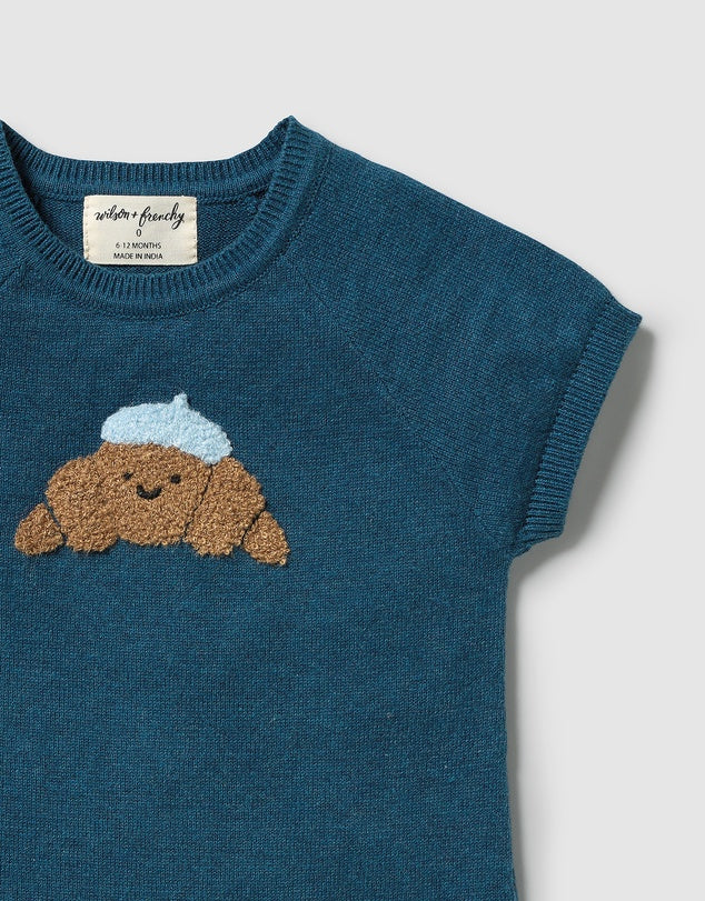 Little Croissant Organic Knitted Growsuit