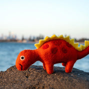 Felt Dinosaur Toy Yellow Spikes
