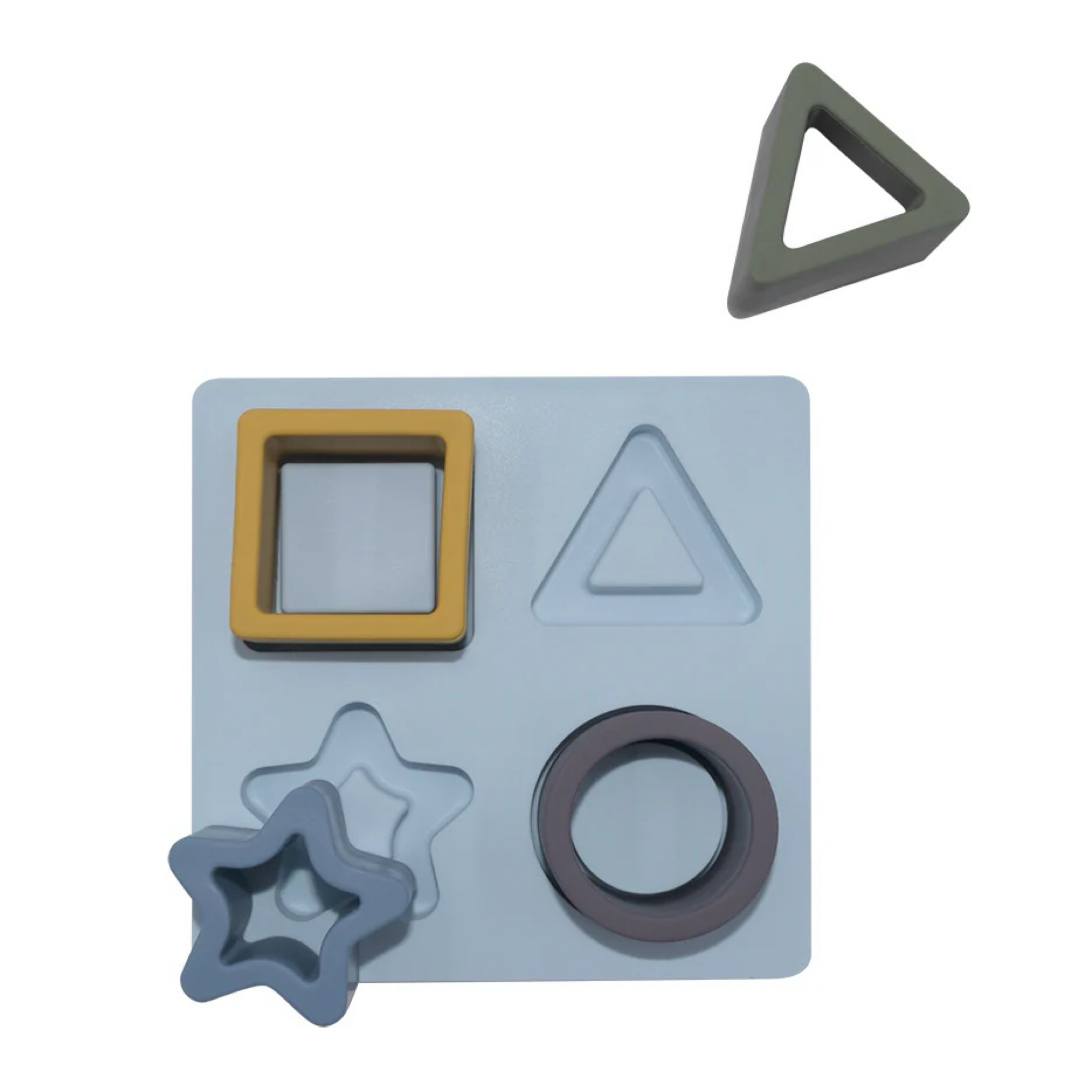 Silicone Shape Puzzle - Steel Blue