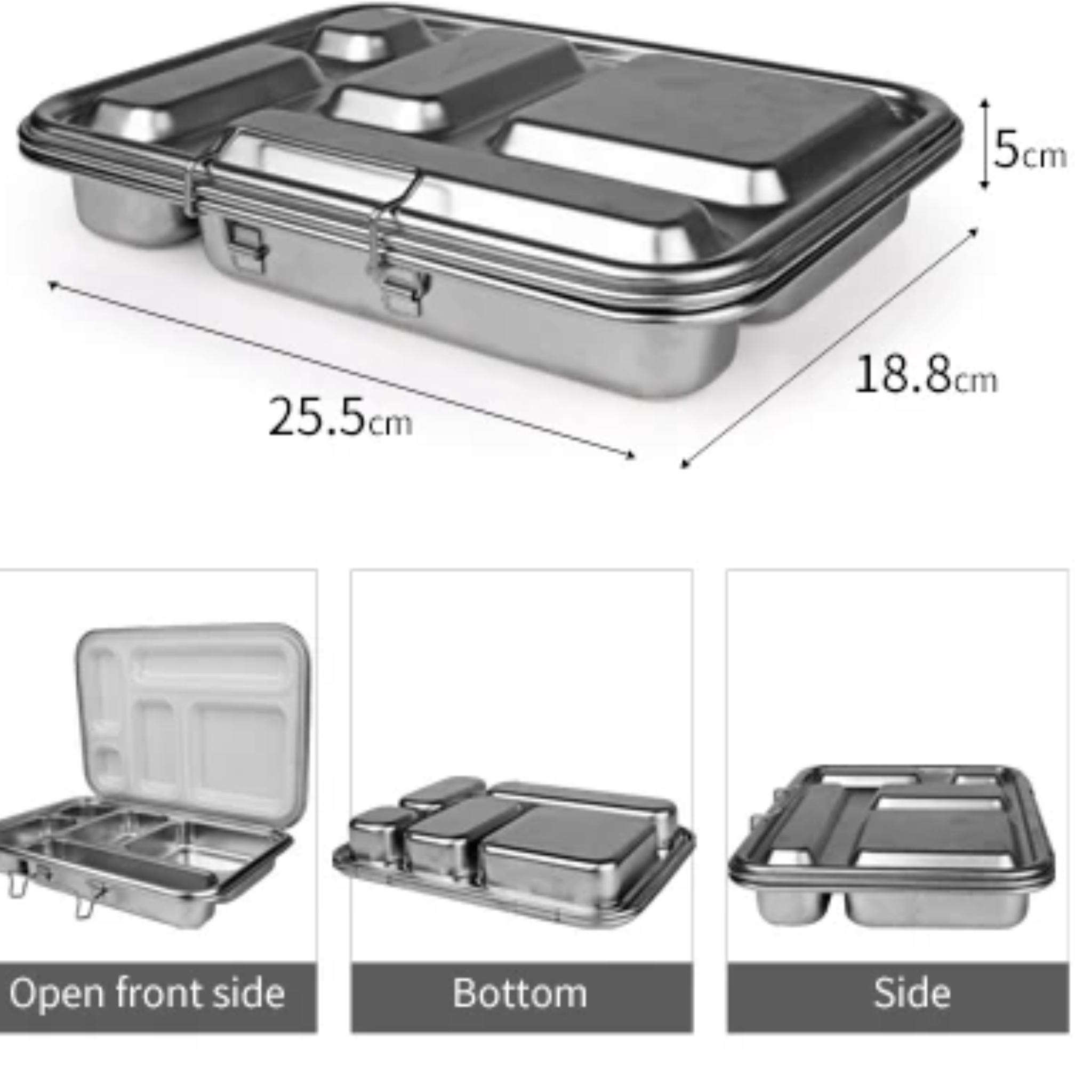 Bento 5 Lunch Box Stainless Steel - Blueberry