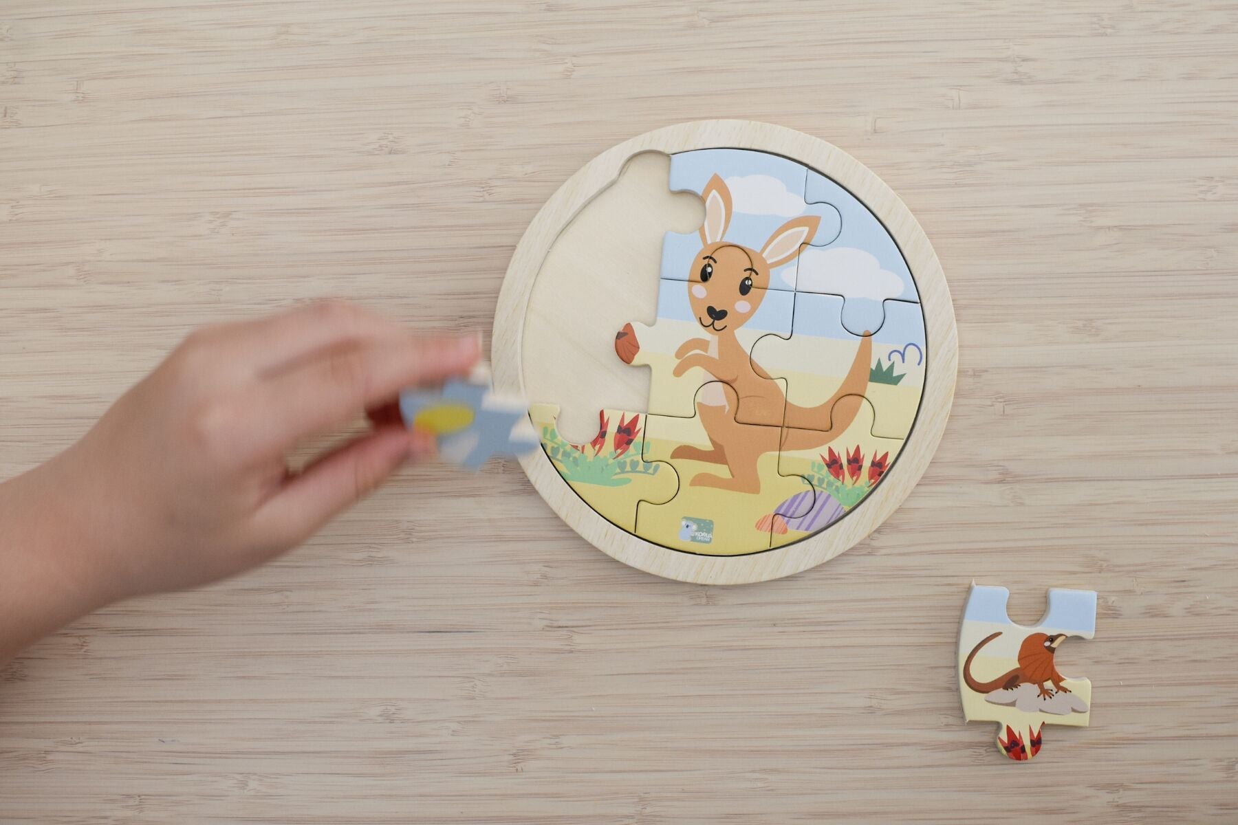 Kangaroo Wooden Jigsaw Puzzle 9pcs