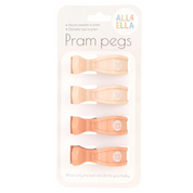 4 Pack Pram Pegs - Cream/Peach