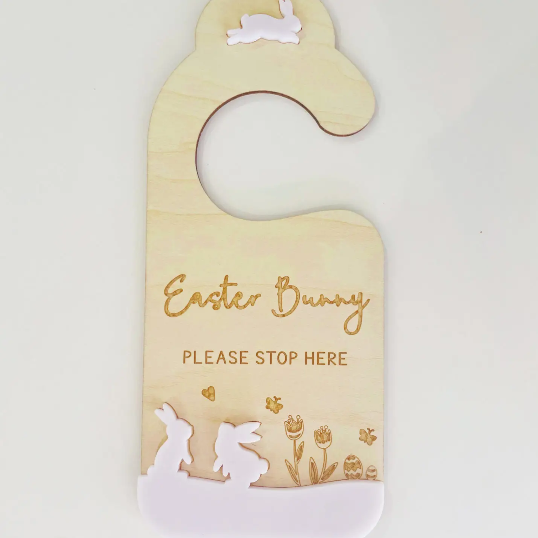 Easter Bunny Please Stop Here Hanger 3D