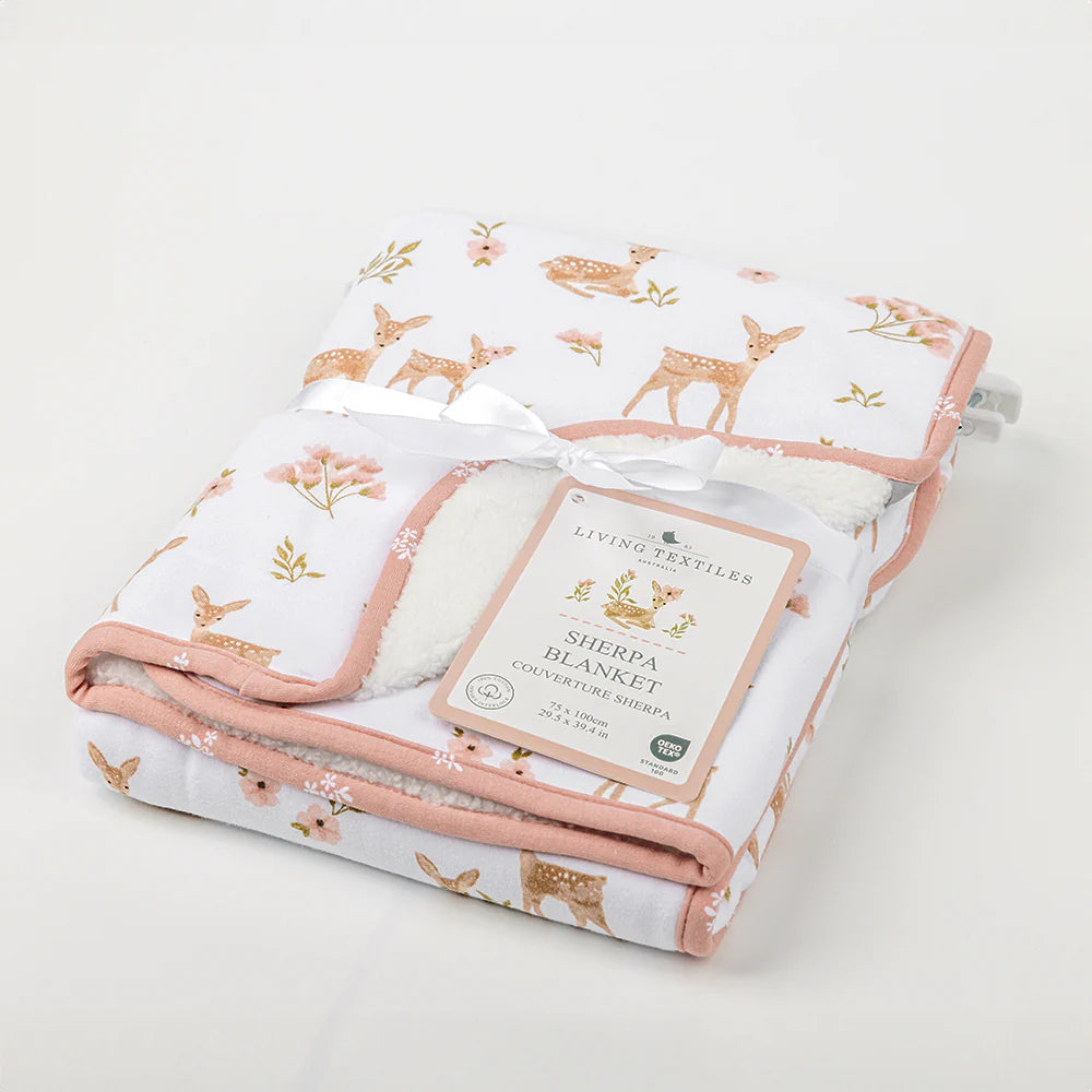 Sherpa Pram Blanket - Sophia’s Garden