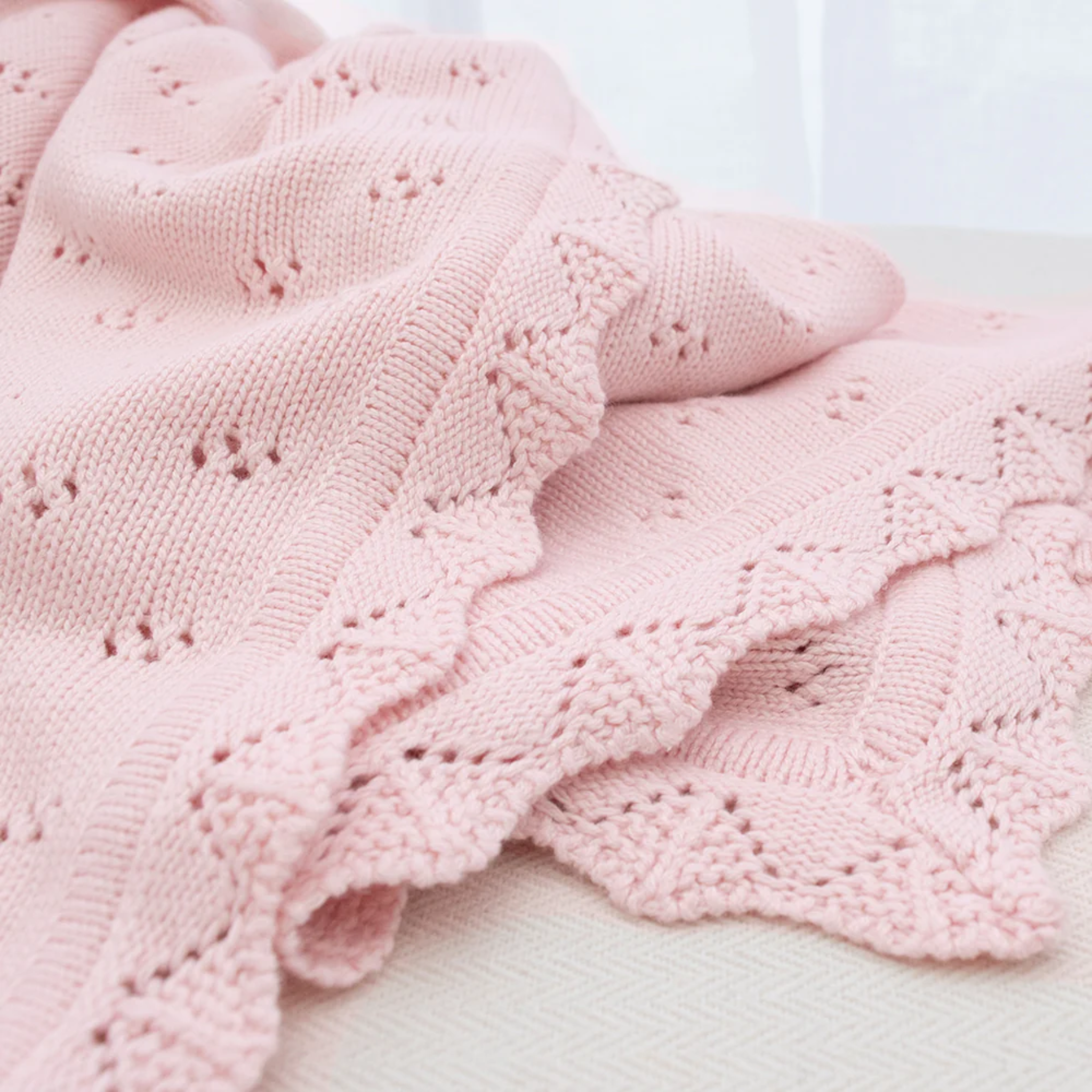 Lattice Baby Blanket - Blush