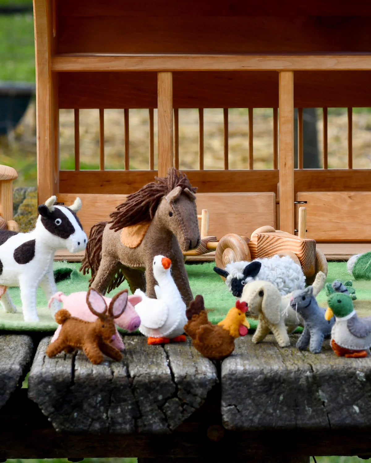 Felt Farm Animals Toys Set - 10 Piece