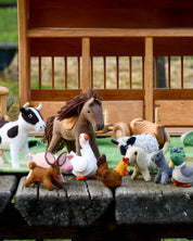 Felt Farm Animals Toys Set - 10 Piece