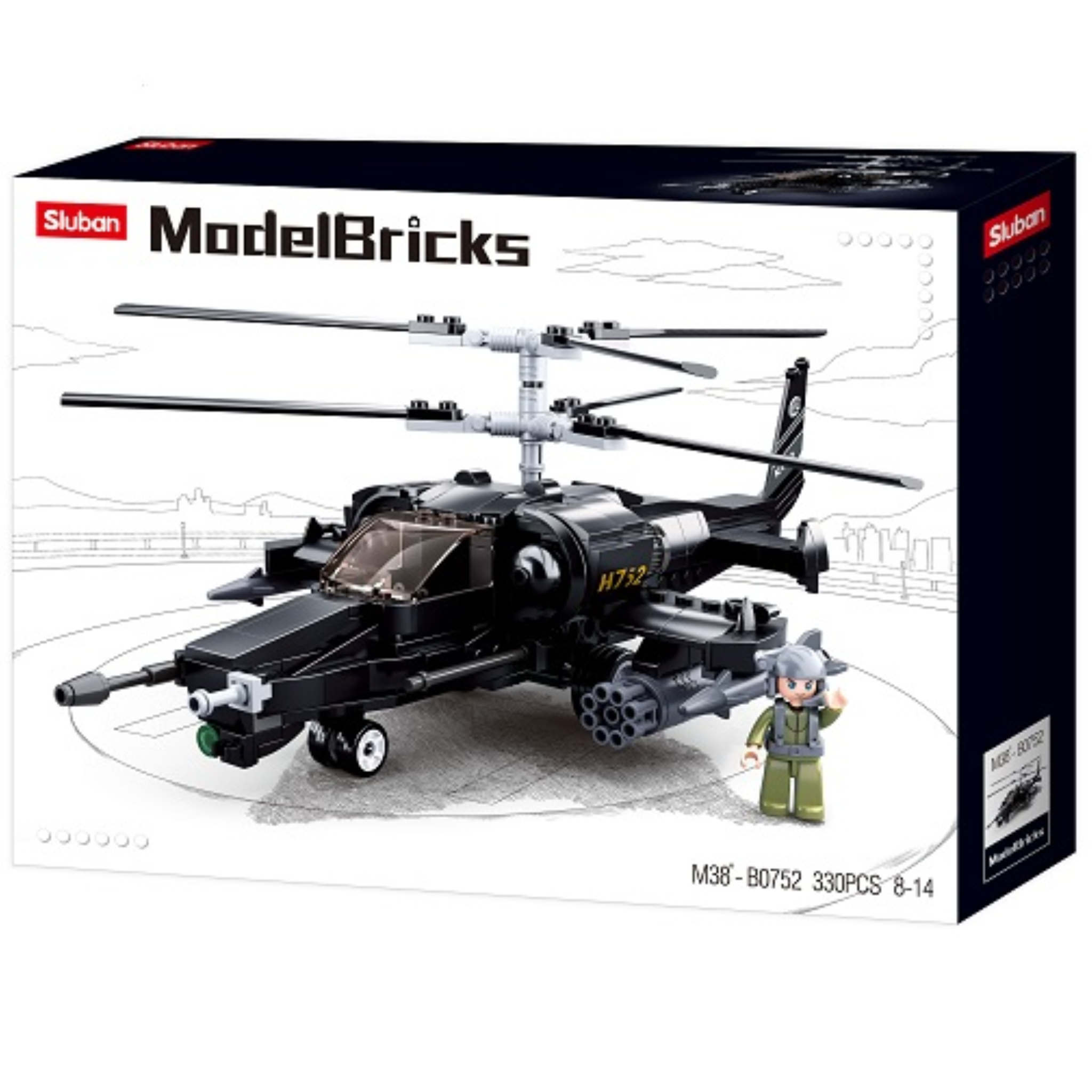 B0752- BLACK SHARK HELICOPTER - 330 PCS C16